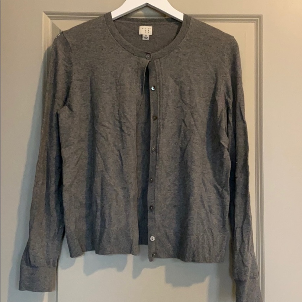 Gray button down cardigan